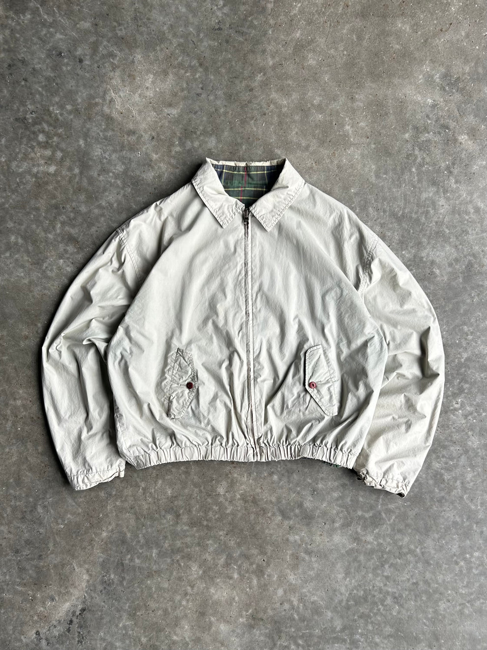 Vintage Beige Windbreaker Jacket - L