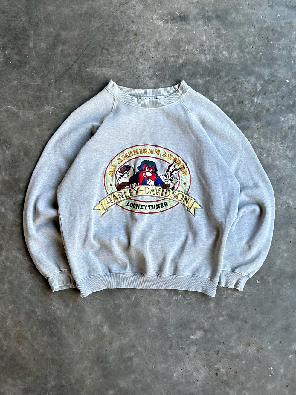 Vintage Harley Davidson Looney Tubes Crew - M