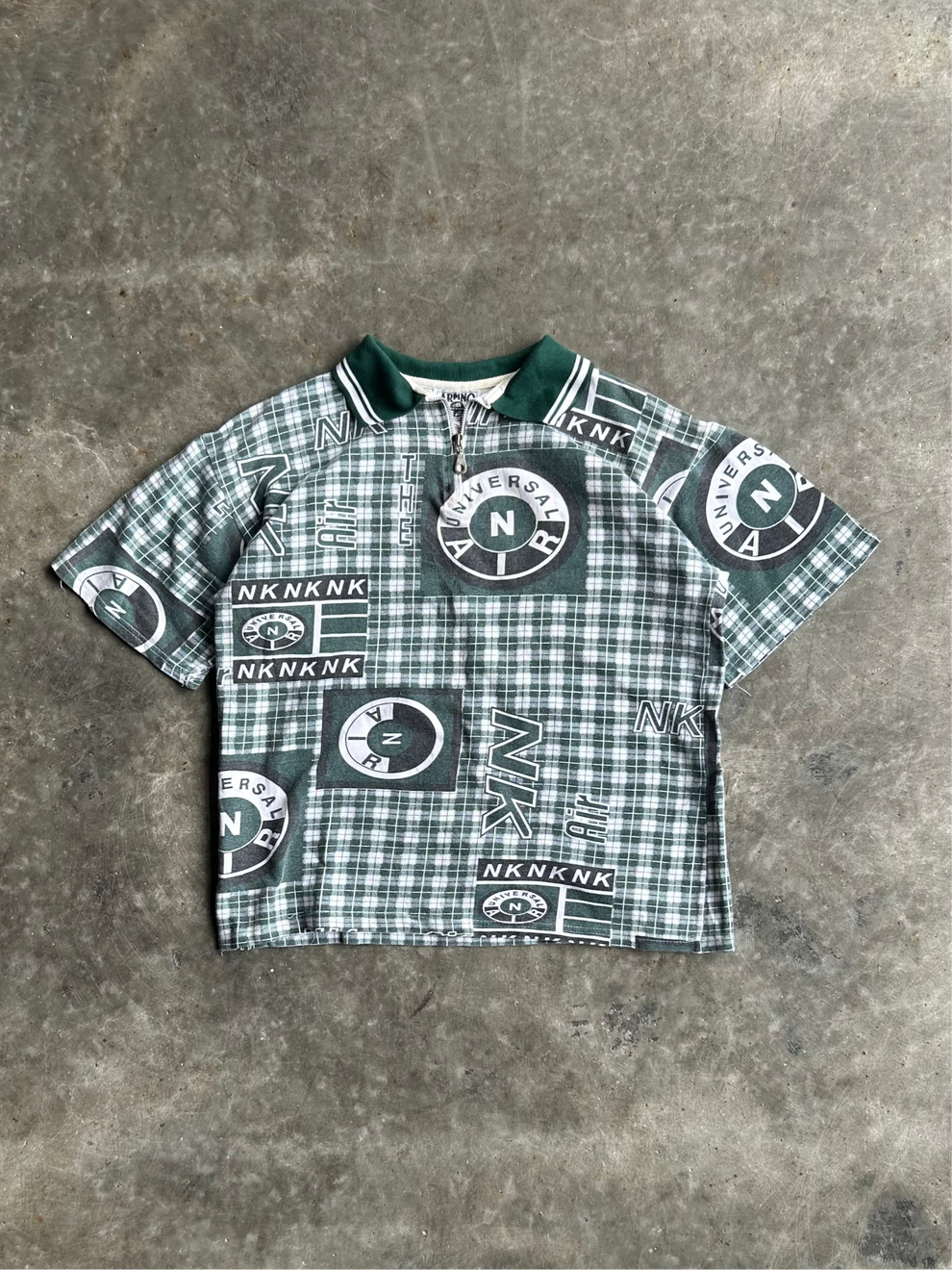 RARE Vintage Arpino Plaid Graphic Quarter Zip Polo - M