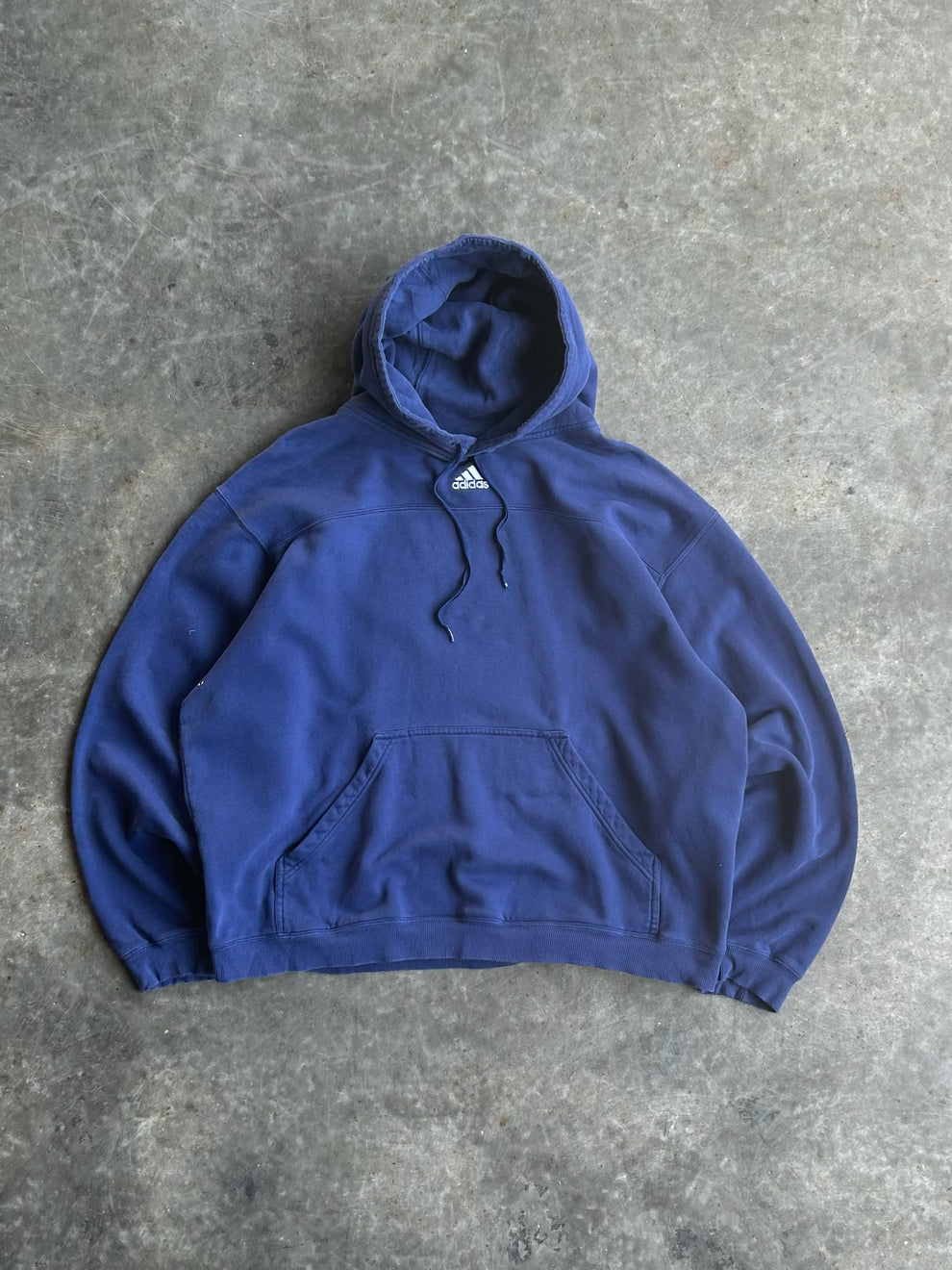 Vintage Navy Adidas Hoodie - XL