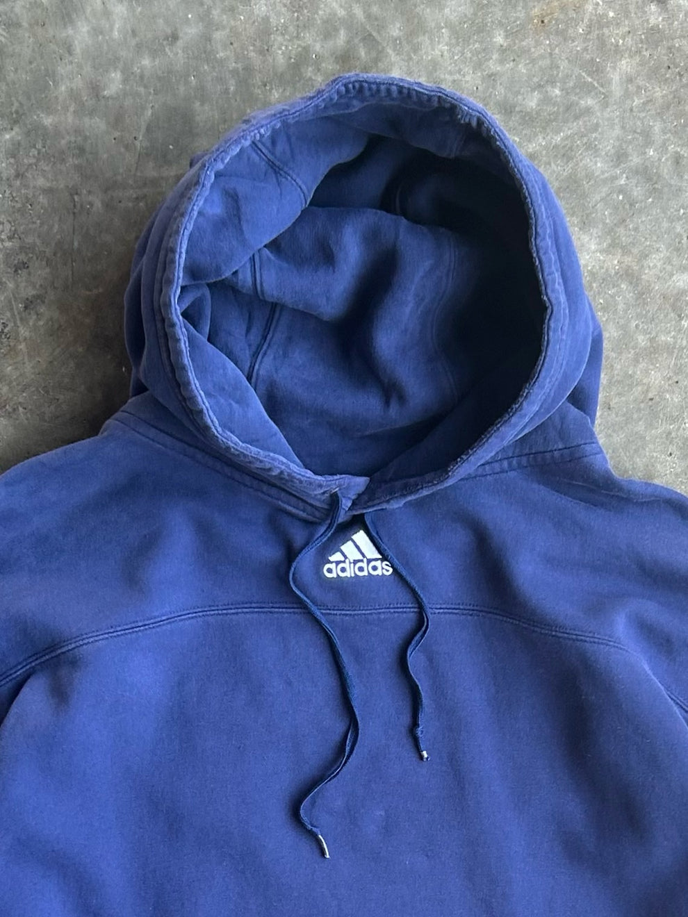 Vintage Navy Adidas Hoodie - XL