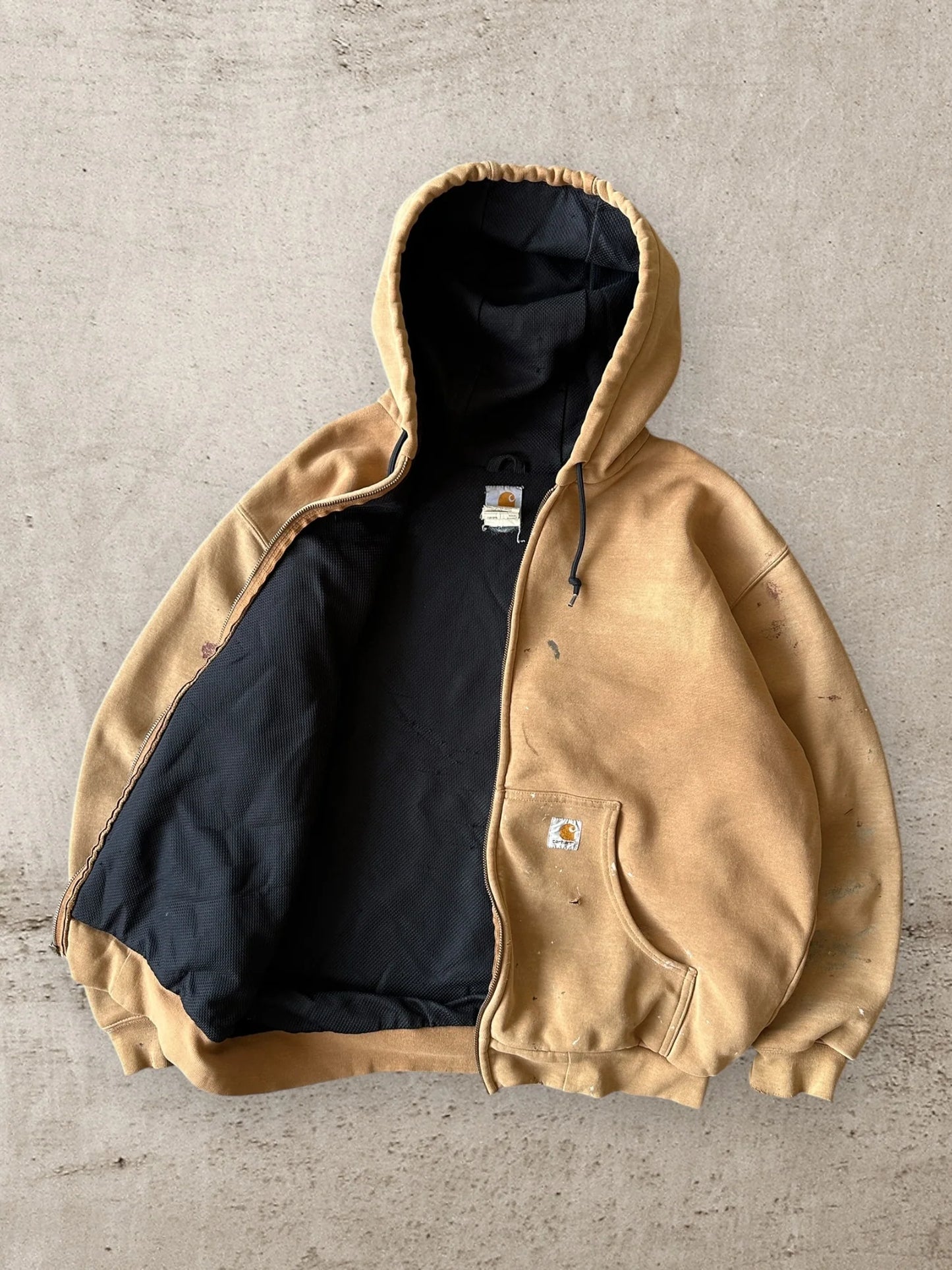 00S CARHARTT DISTRESSED ZIP UP HOODIE - XL