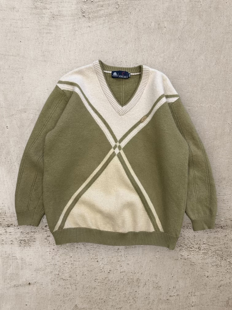 90S CASABLANCA GEOMETRIC WOOL SWEATER - SMALL