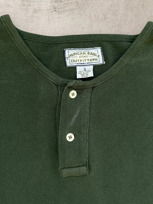 00S AMERICAN EAGLE HENLEY T-SHIRT - MEDIUM