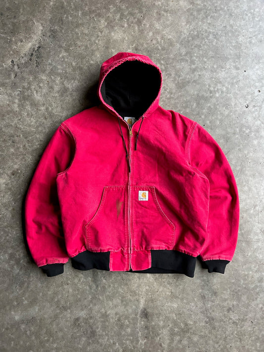 Vintage Hot Pink Hooded Carhartt Jacket - M