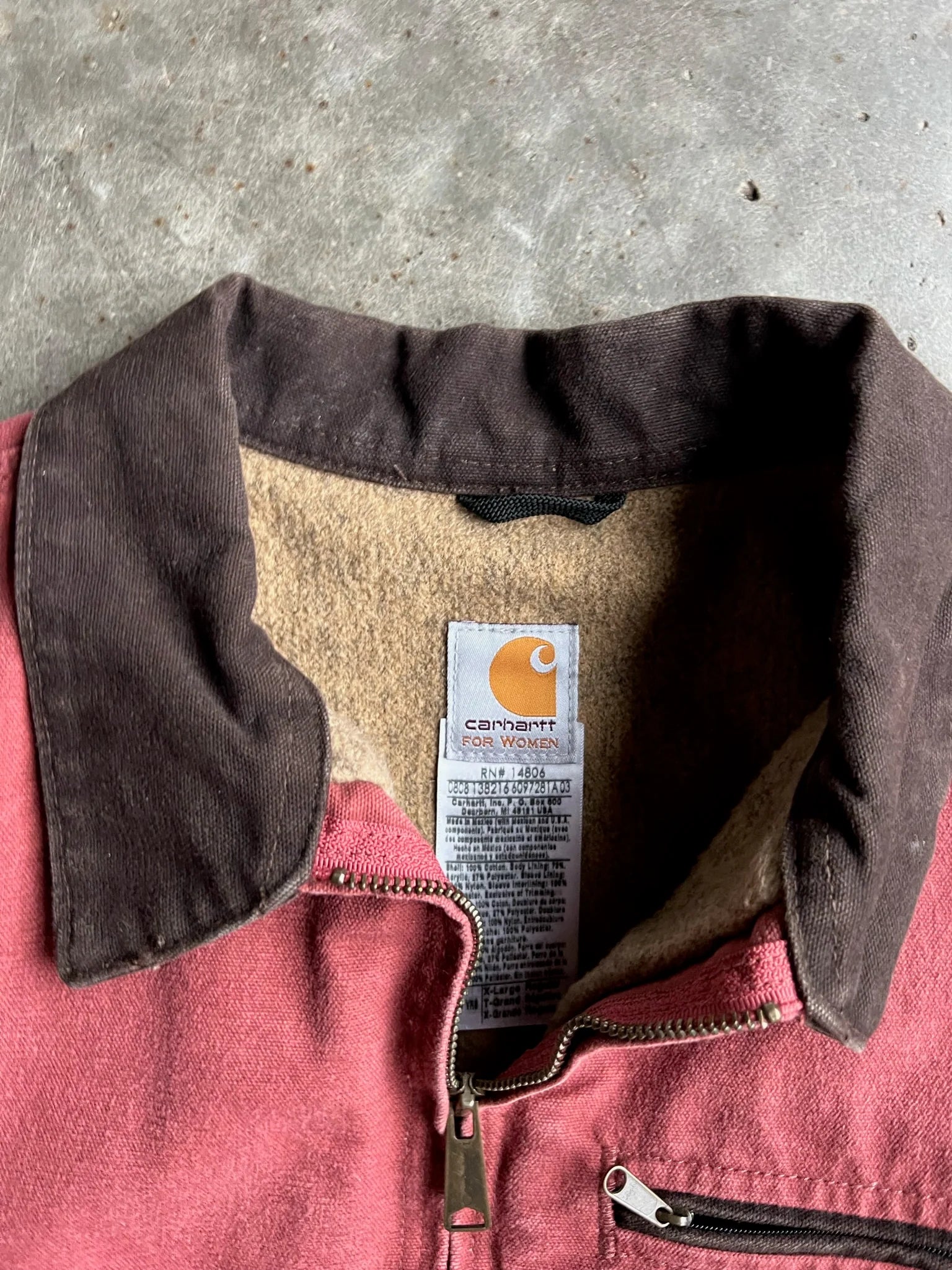 Vintage Blush Pink Flannel Lined Carhartt Detroit Jacket - XL