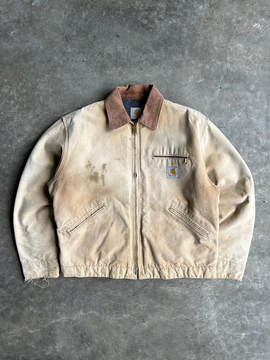 Vintage Tan Flannel Lined Carhartt Detroit Jacket - L