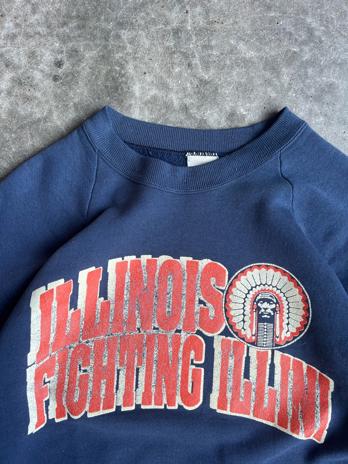 Vintage Illinois Fighting Illini Crew - M