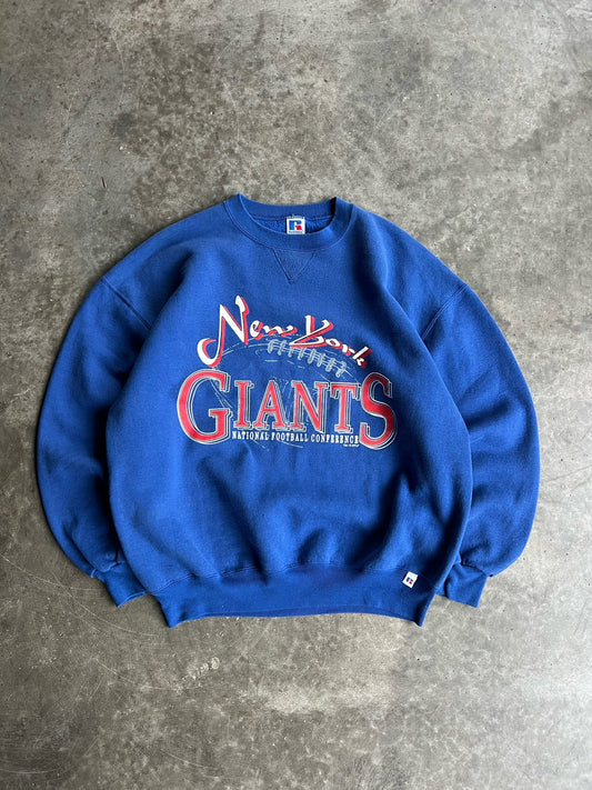 Vintage Blue New York Giants Russell Crew - XL