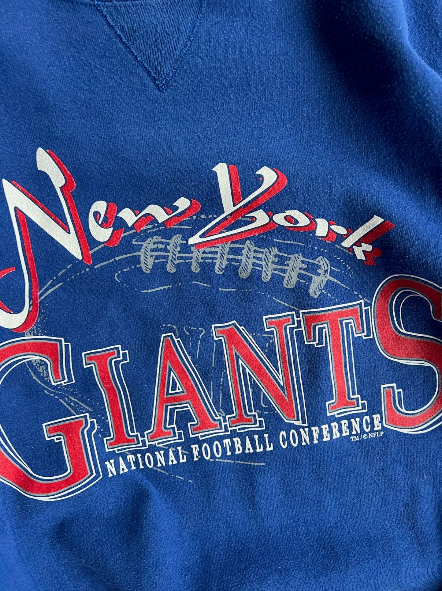 Vintage Blue New York Giants Russell Crew - XL