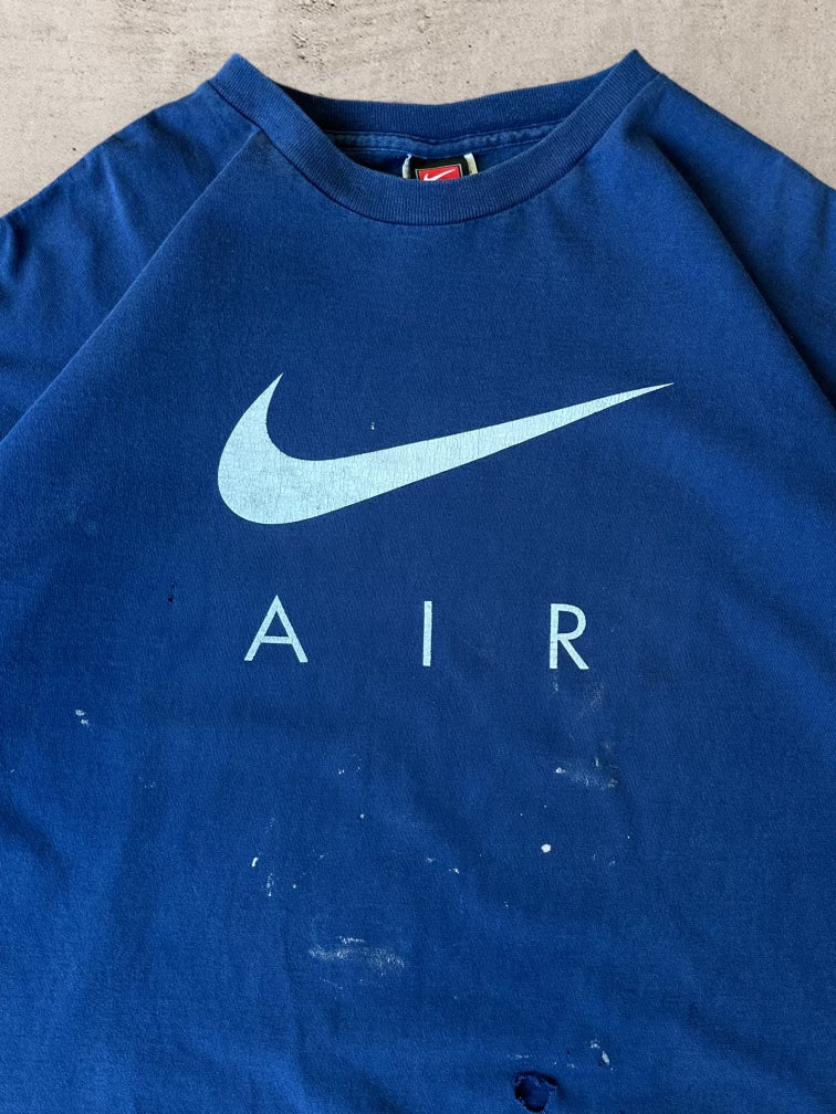 00S NIKE AIR NAVY BLUE DISTRESSED T-SHIRT - XXL