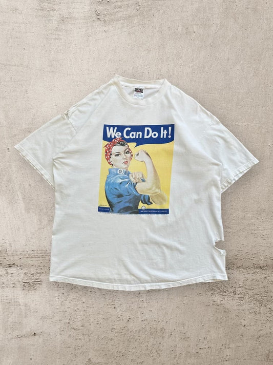 90S ROSIE THE RIVETER DISTRESSED GRAPHIC T-SHIRT - XXL