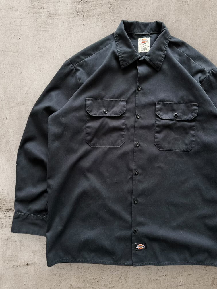 00S DICKIES WORK BUTTON UP SHIRT - LARGE