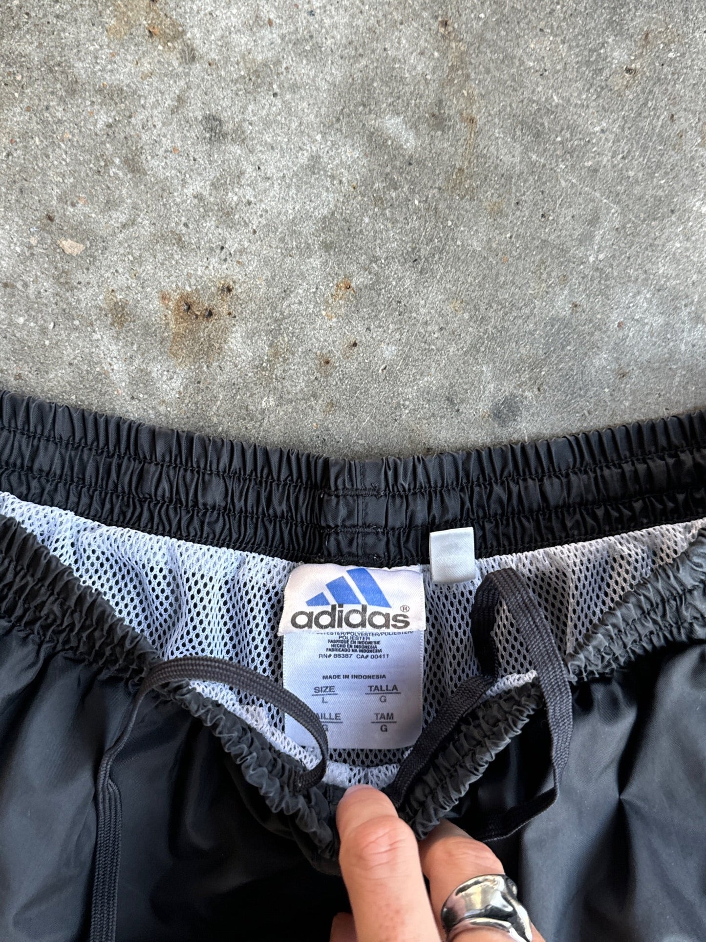 Vintage Black Adidas Track Pants - L